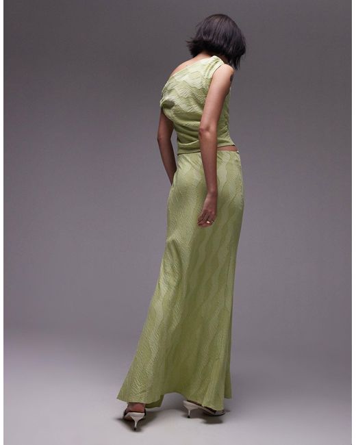 Falda larga verde con detalle retorcido y diseño TOPSHOP de color Gray