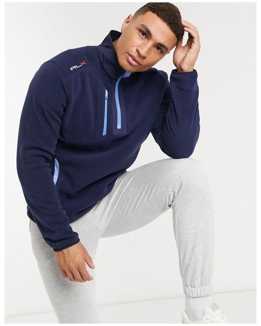 Polo Ralph Lauren Golf Rlx Polar Fleece Half Zip Sweatshirt in Blue for Men  | Lyst Australia
