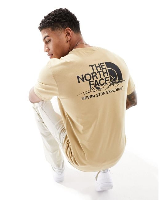 The North Face – mountainscape – t-shirt in Natural für Herren