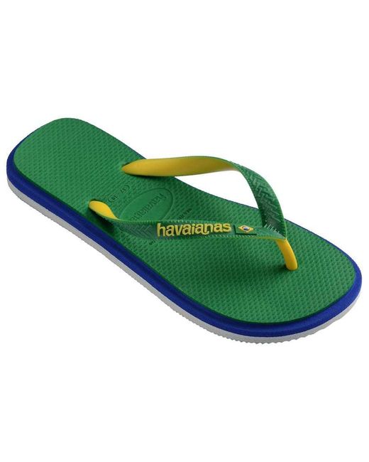 Havaianas Green Brazil Logo Twist Flip Flops