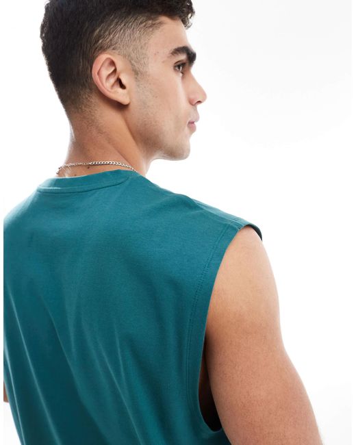 ASOS – basic-tanktop in Blue für Herren