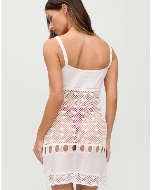 Frankie's Bikinis Pink X Jennie Kim Crochet Mini Dress