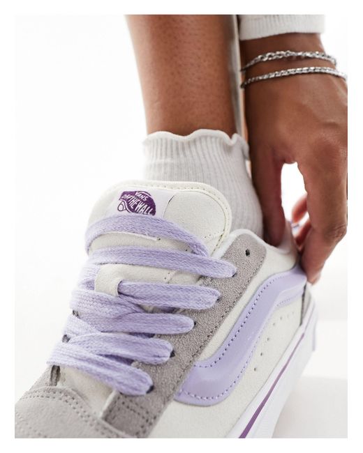Knu skool - baskets à lacets violets - et blanc Vans en coloris Blue