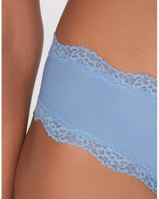 Tezenis Blue Lace And Microfibre French Knickers