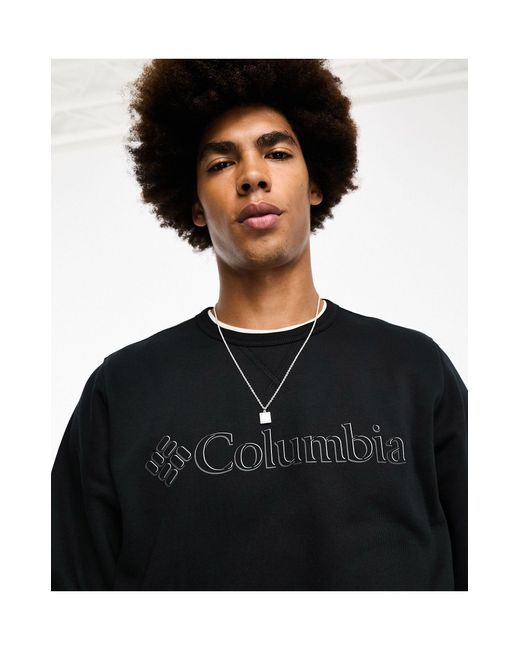 Sudadera negra con cuello redondo y logo Columbia de hombre de color Black