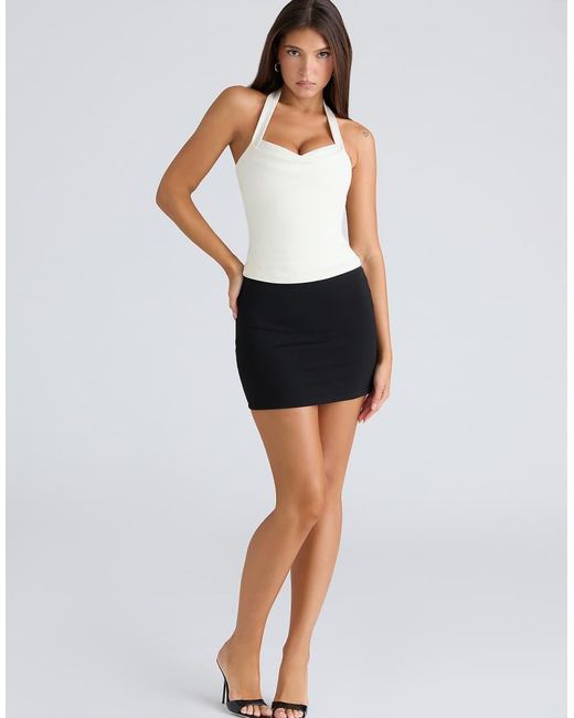 House Of Cb White The Peekaboo Ivory Halter Neck Corset Top