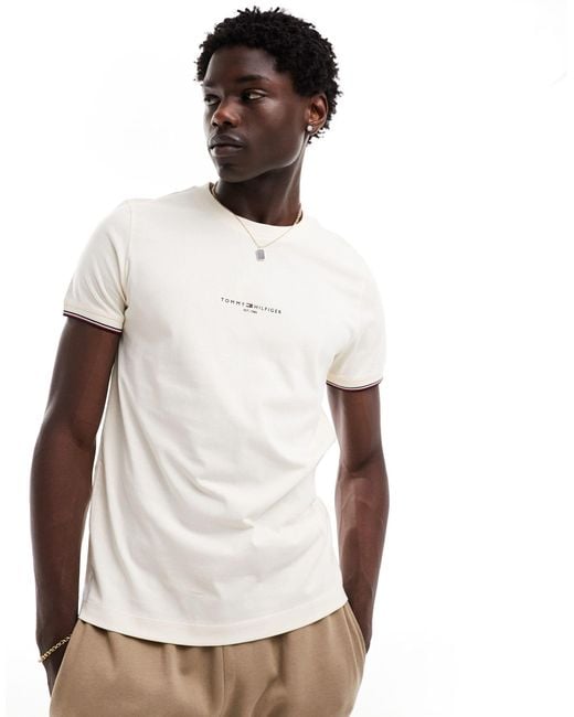 Tommy Hilfiger Brown Cuff Slim Fit T-shirt for men