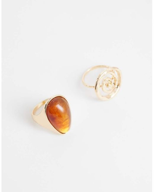 Reclaimed Vintage White Large Gem Stone Ring Pack