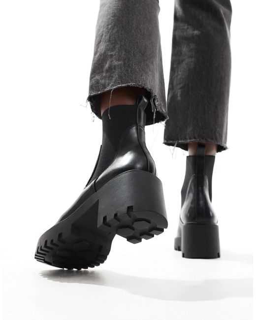 Asos Design Wide Fit Black – rowan – robuste chelsea-stiefel