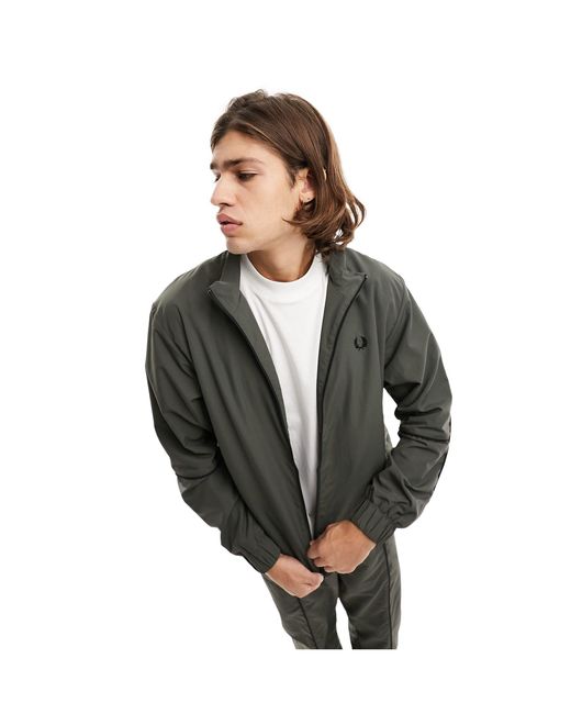 Fred Perry Black Piped Shell Jacket for men