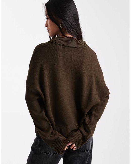 ASOS Brown – polohemd aus strick