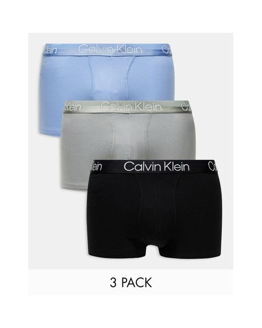 Calvin Klein – modern structure – 3er-pack baumwoll-unterhosen in White für Herren