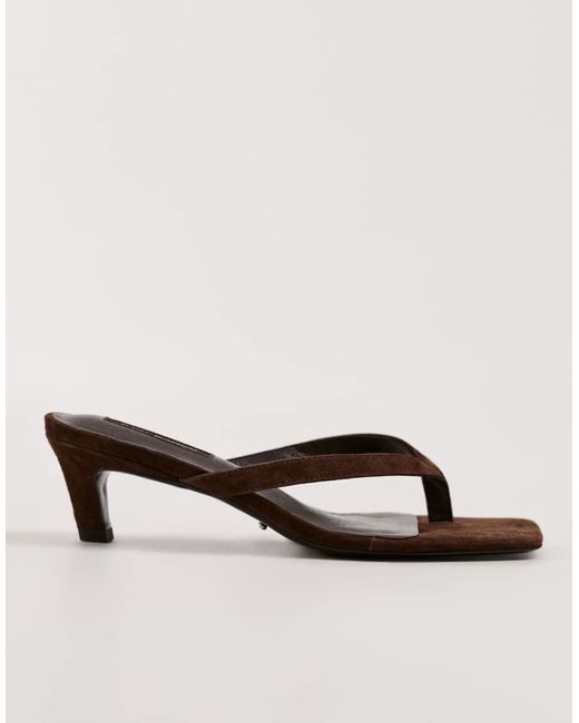 Tony Bianco Natural Topaz Kitten Heel Toe Thong Sandals