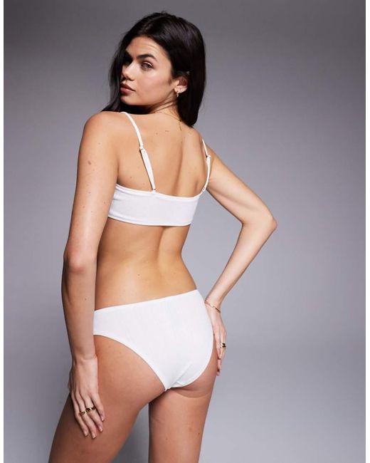 ASOS Gray Evie Pointelle Bralette With Rosebud Trim