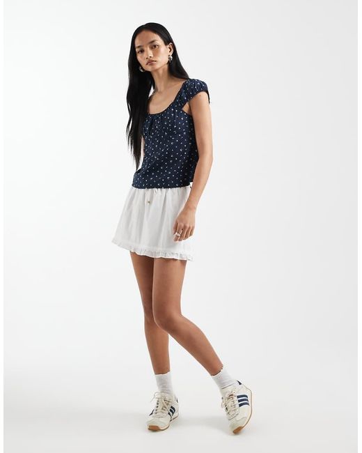 Cotton On Blue Edie Low Rise Mini Skirt