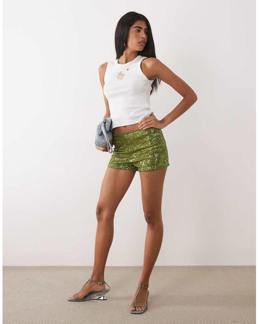 ASOS Green Sequin Mini Short