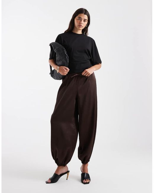 ASOS Black Cape Sleeve Cinched Waist Top