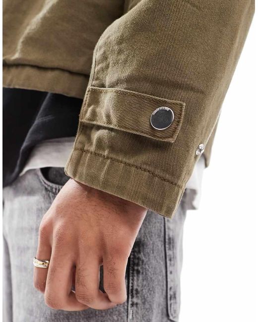 Giacca Comoda Kaki Con Spalle Scese di Only & Sons in Natural da Uomo