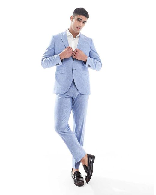 Jack & Jones Blue Premium Linen Blazer for men