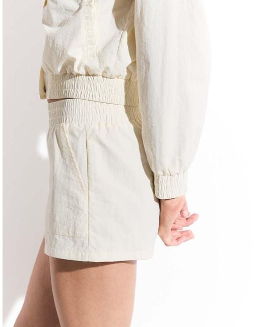The Frolic White Exclusive Nylon Track Shorts Co-ord