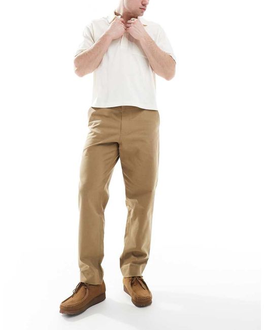 Farah Natural Hawtin Canvas Tapered Pants for men