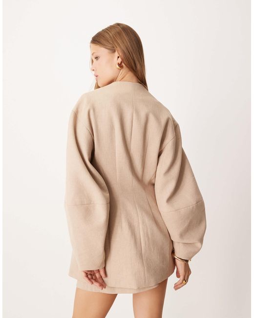 ASOS Natural – kragenloser blazer