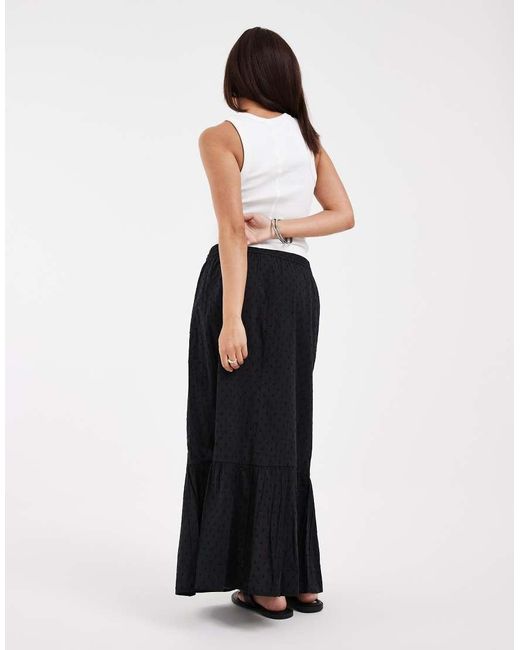 Vero Moda Black Dobby Texture Boho Maxi Skirt