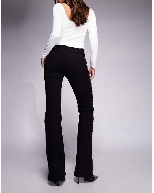River Island Gray Embellished Bootcut Flared Jeans