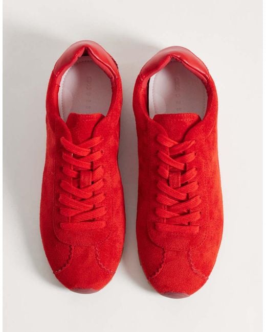 ASOS Red Dabble Slim Lace Up Sneakers