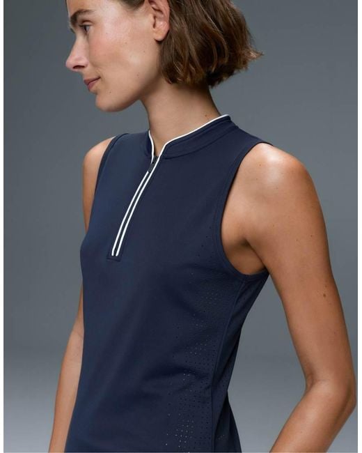 Oysho Gray Sleeveless Half-zip T-shirt