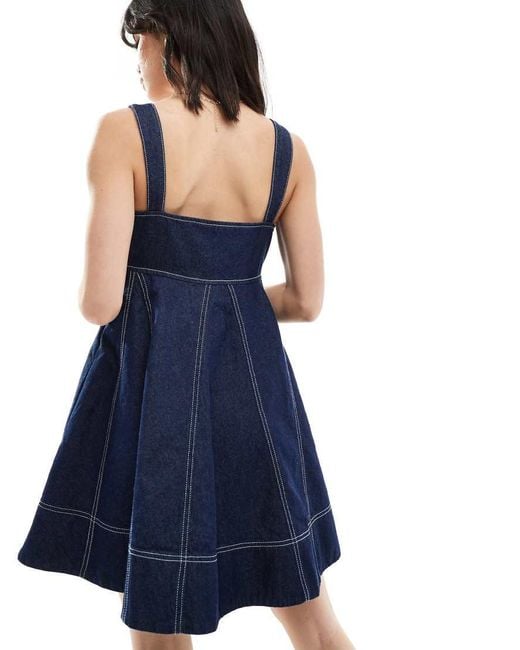 Miss Selfridge Blue Denim Babydoll Dress