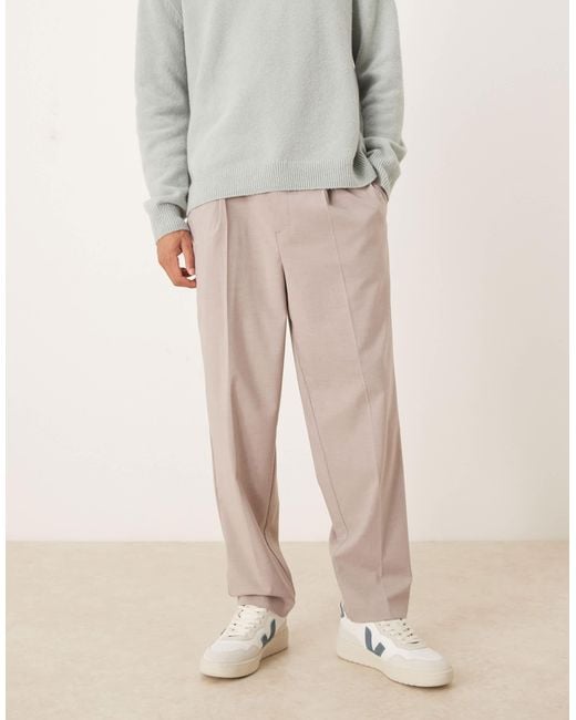 ASOS Gray Smart Relaxed Tapered Pants for men