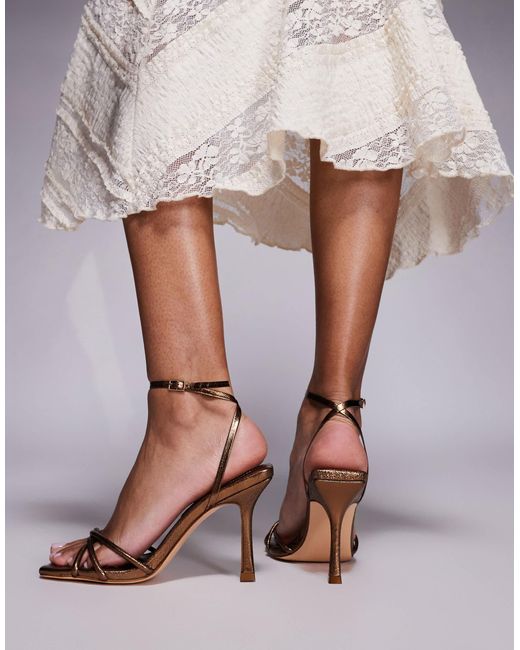 Public Desire Metallic Fizzy Low Heeled Sandals