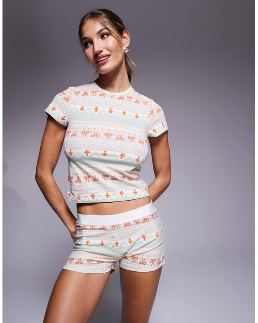 ASOS Multicolor – mix & match – pyjama-shorts mit norwegermuster