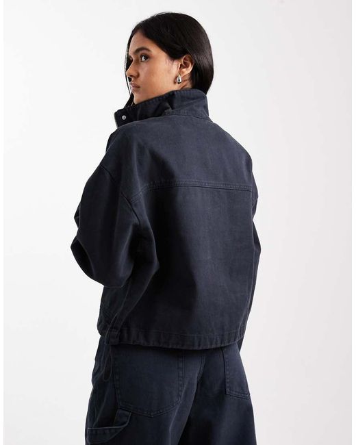 ASOS Blue Denim Funnel Neck Jacket