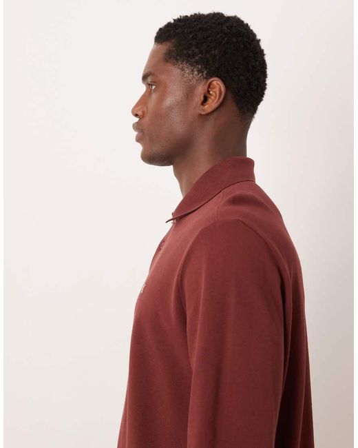 Calvin Klein Red Buttoned Pique Polo for men