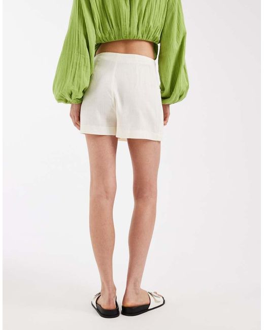ASOS Green Tie Side Wrap Over Linen Skort