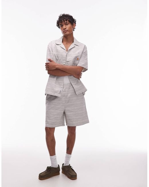 Gellar - chemise d'ensemble texturée à manches courtes - crème Carhartt pour homme en coloris White