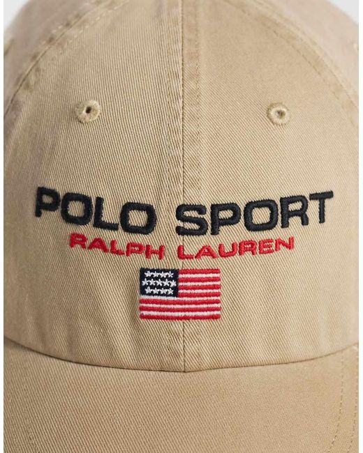 Polo Ralph Lauren Natural Sports Flag Logo Baseball Cap for men