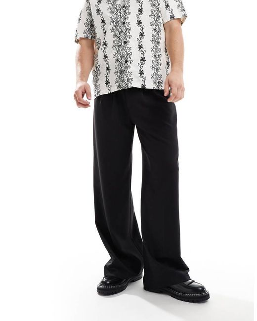 Pantalones De Sastre Negros De Pernera Ancha Holgada De Collusion de hombre de color Black