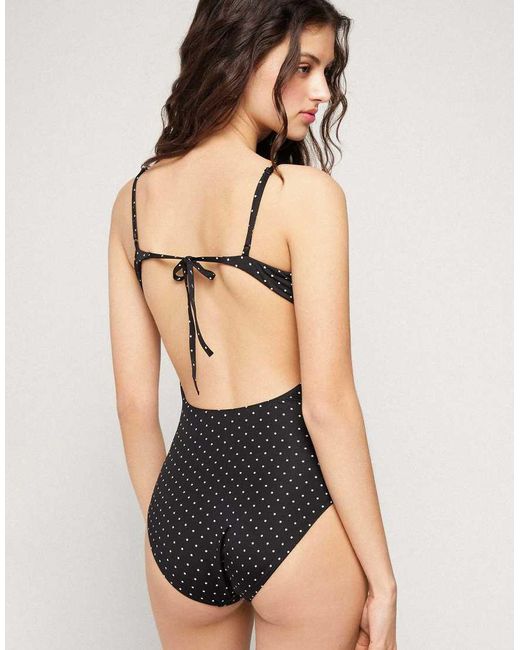 Tezenis Black Polka Dot Swimsuit