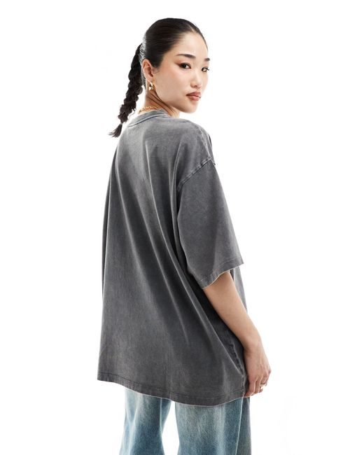 ASOS Gray Oversized T-shirt With Rock Graphic
