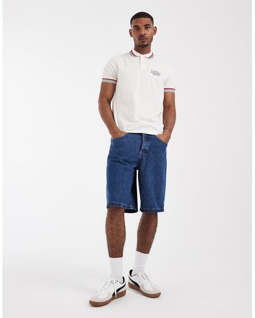 Tommy Hilfiger White Tipped Collar And Cuff Polo Shirt for men