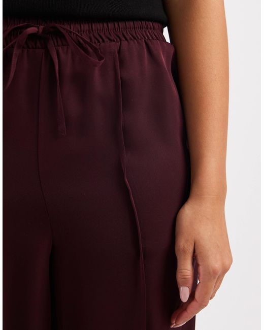 New Look Red Satin Wide Leg Trousers