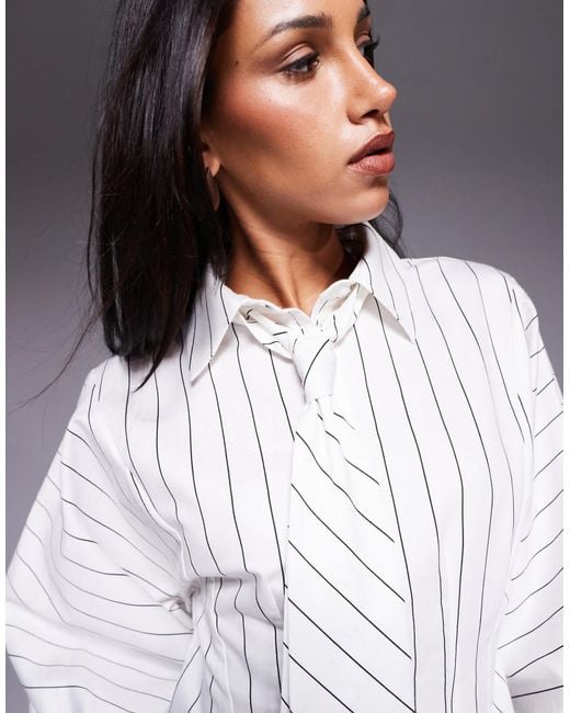ASOS Gray Cinched Tie Detail Shirt