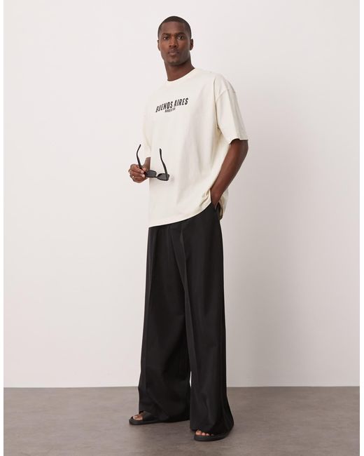 ASOS – oversize-t-shirt in Natural für Herren