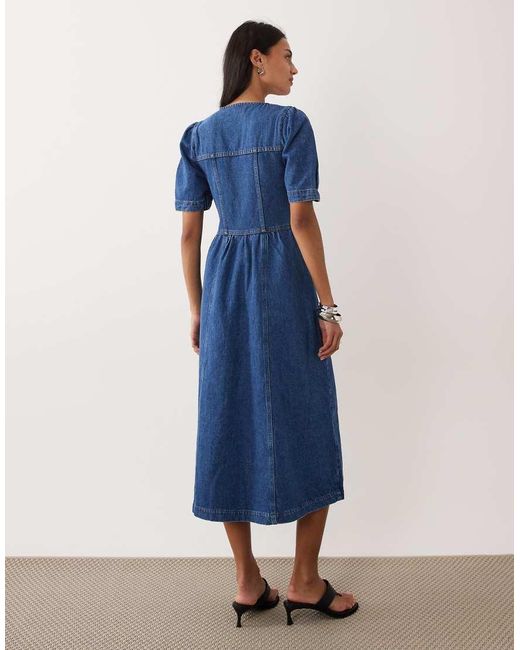 Nobody's Child Blue Sienna Denim Button Up Midi Dress