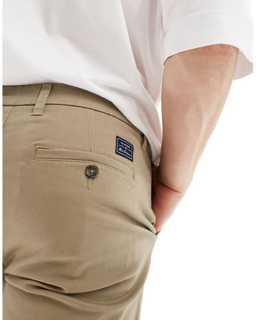 Pantalones cortos chinos blanco hueso elásticos Ben Sherman de hombre de color Natural