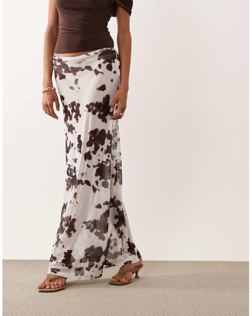 ASOS White Sheer Mesh Maxi Skirt