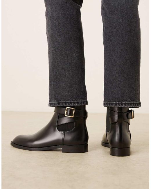 Mango Black Ankle Boot With Buckle